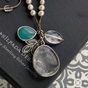 Retired SILPADA Quartz Pearl blue jade Sterling ne…